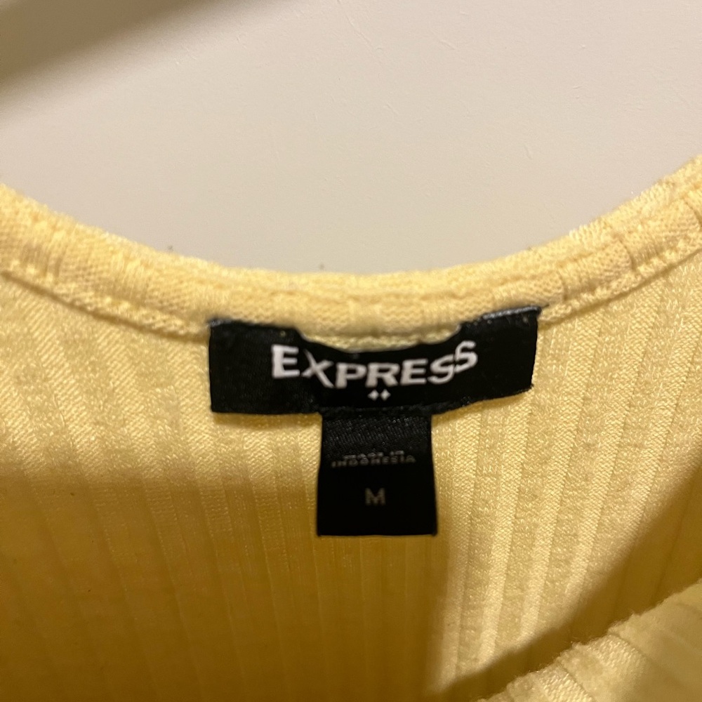 Express Yellow Ribbed Bodysuit - Picture 3 of 4